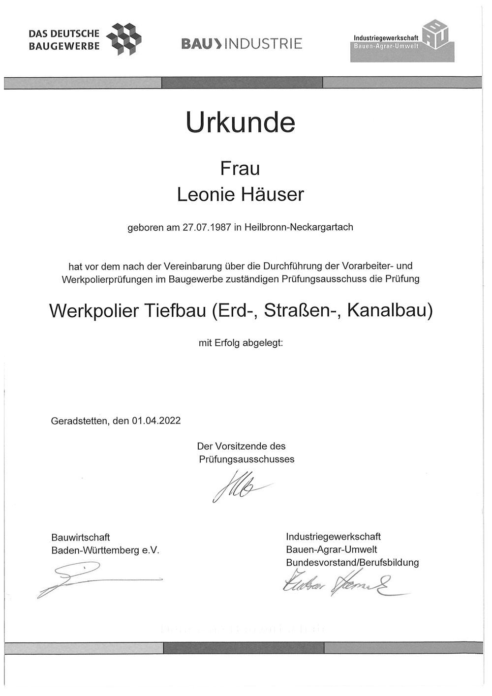 WERPOLIER TIEFBAU Leonie Häuser LH Bauunternehmung