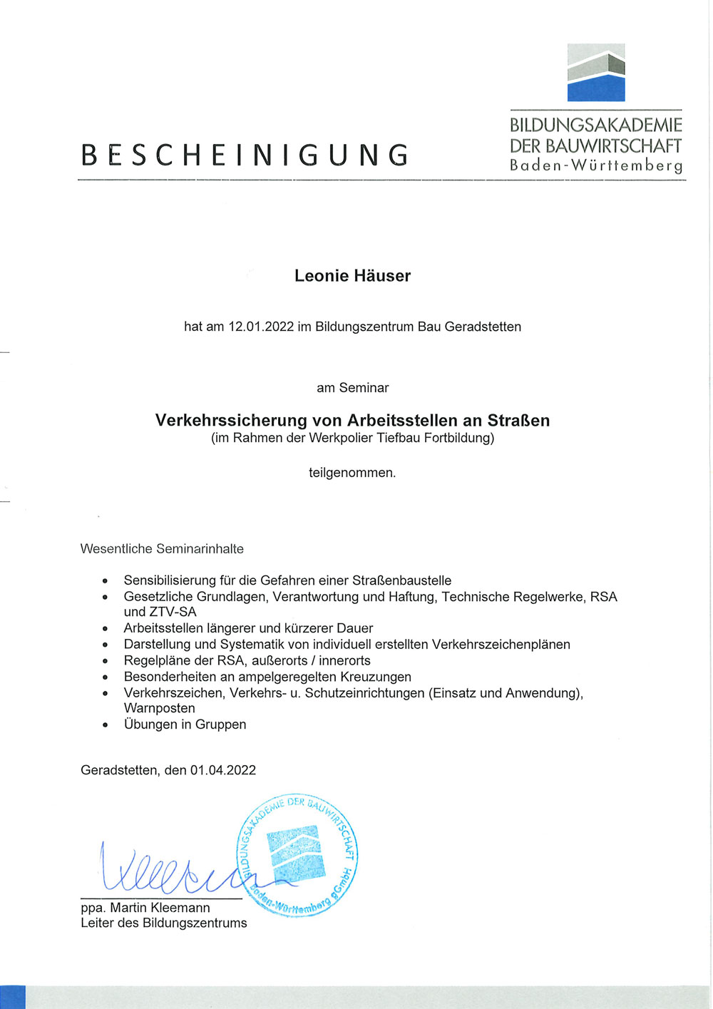 RSA 21 MVAS 99 LH Bauunternehmung GmbH Leonie Häuser