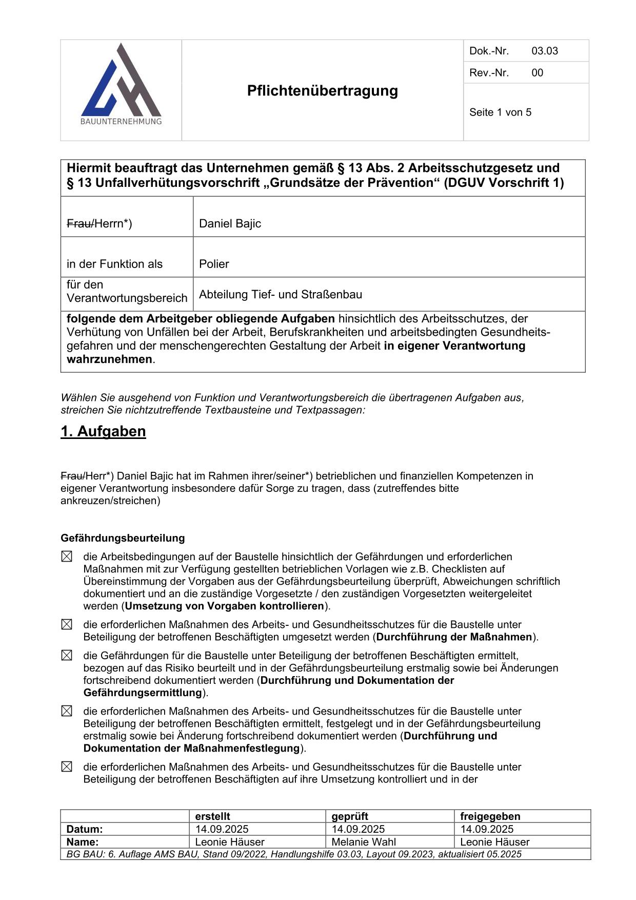 Pflichtenuebertragung